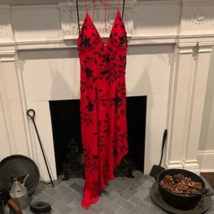 Stunning Red and Black, Silk and Beaded Dress from The Sean Collection